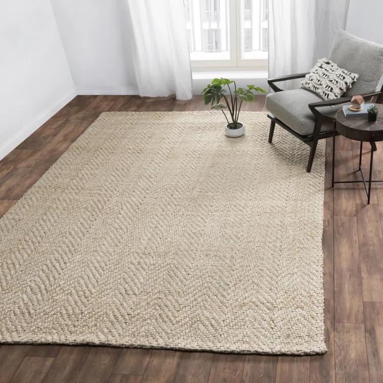 Jiona Handmade Flatweave Jute Ivory Area Rug