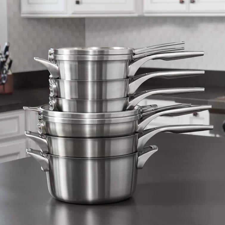 Calphalon ® Premier 10-Piece Space-Saving Stainless Steel Cookware Set