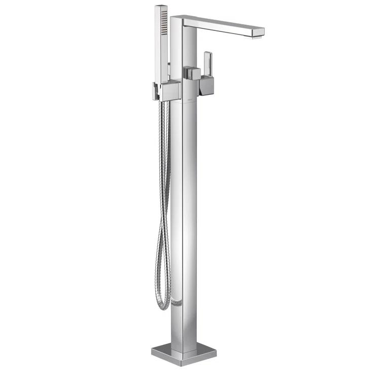 90 Degree Single Handle Floor Mounted Tub with Handshower