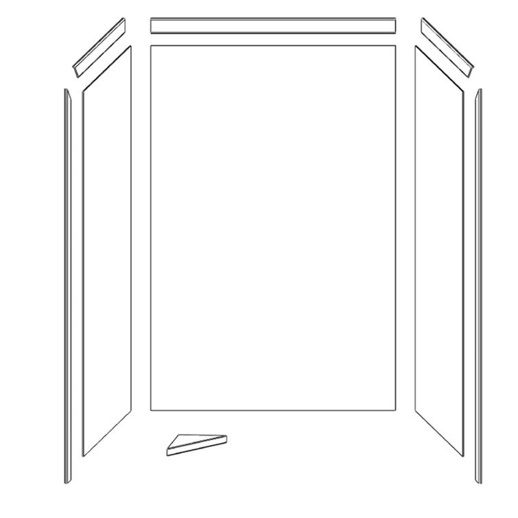 FlexStone Royale 60"W x 36"D x 80"H Alcove Bathtub/Shower Surround