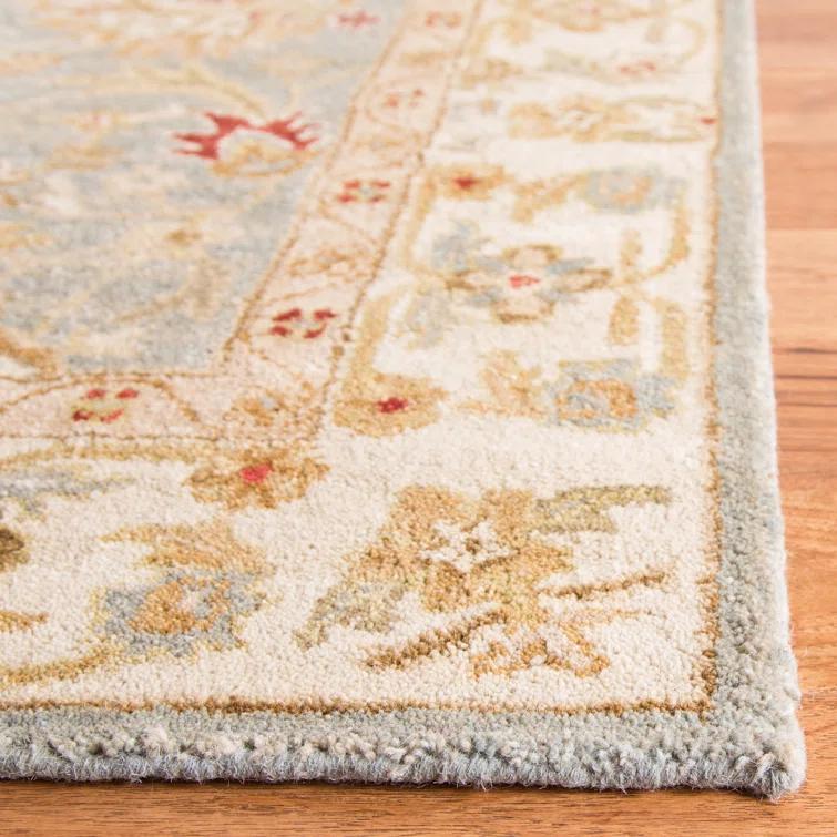 Antiquity AT822 Hand Tufted Area Rug - Grey Blue/Beige - 9'6"x13'6" - Safavieh.