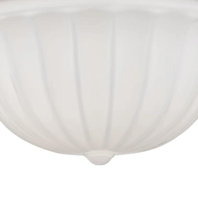 Dutchess Old Bronze 2-Light Globe Flush Mount with White Glass Shade