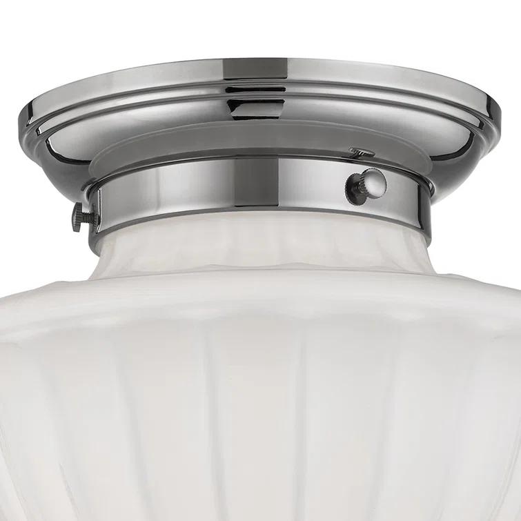 Dutchess Old Bronze 2-Light Globe Flush Mount with White Glass Shade