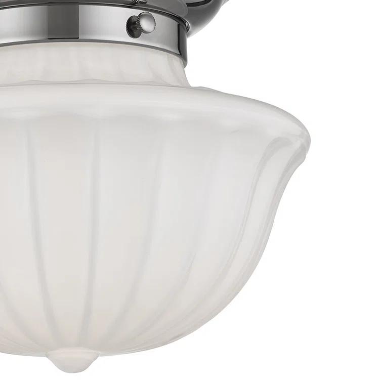 Dutchess Old Bronze 2-Light Globe Flush Mount with White Glass Shade