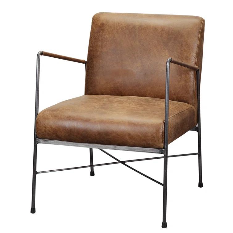 Ivie Leather Accent Chair