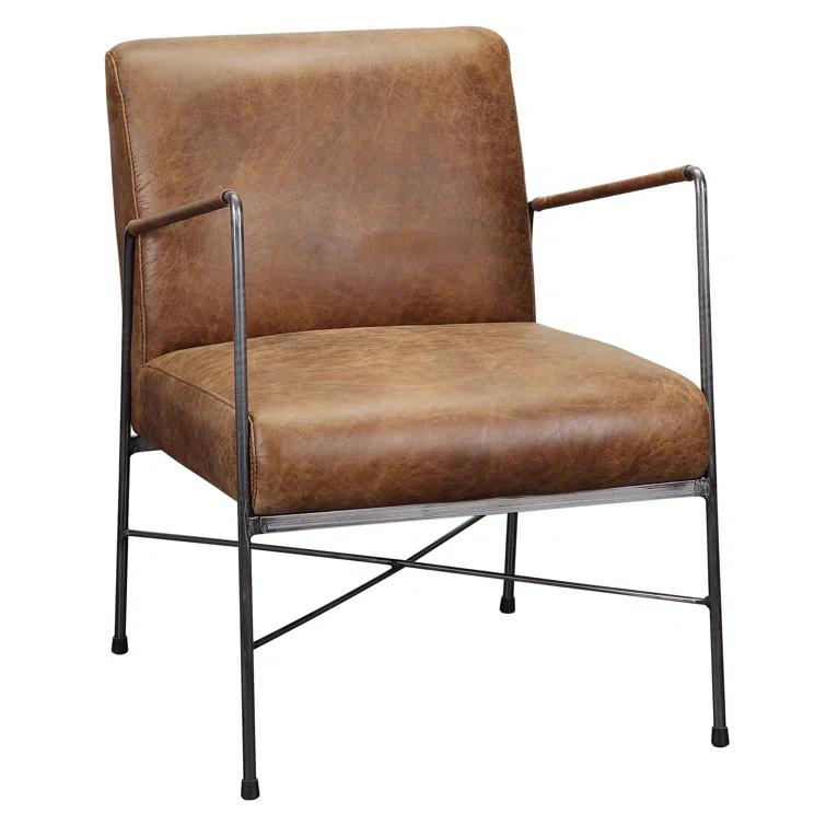Ivie Leather Accent Chair
