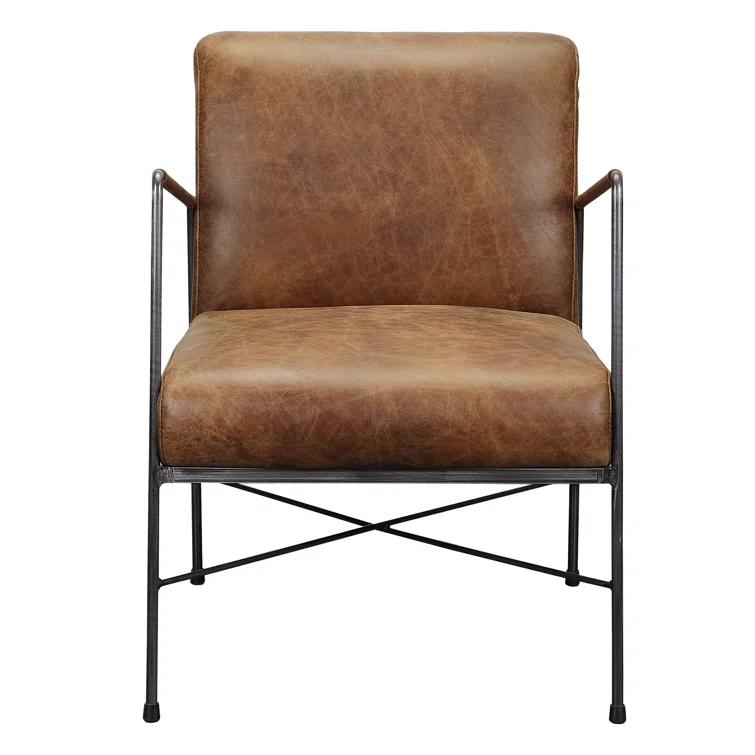 Ivie Leather Accent Chair