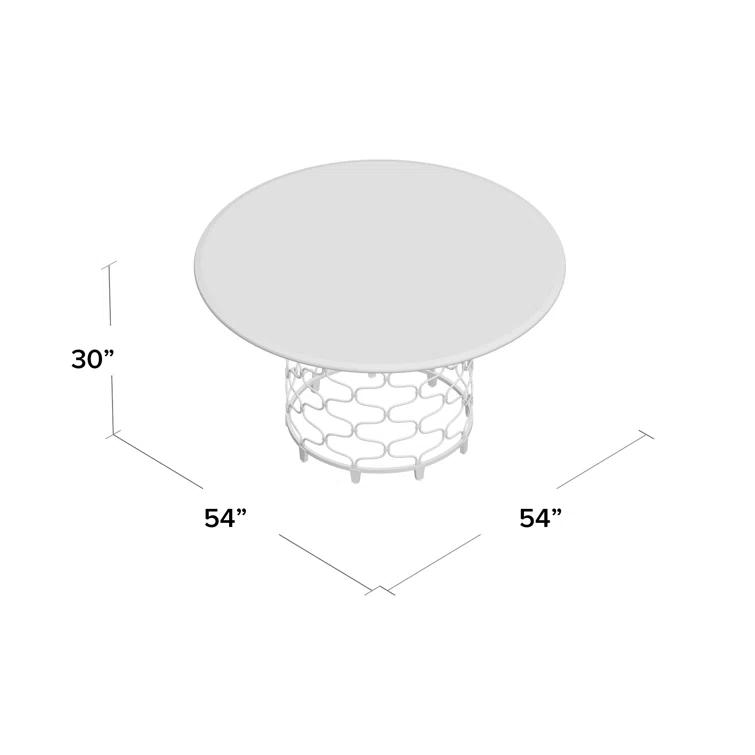 Laurel Canyon Bollinger Round Dining Table with Glass Top