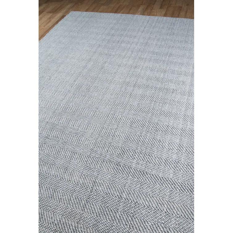 8'9"x11'9" Solid Woven Area Rug Gray - Erin Gates By Momeni: Modern Handmade Low Pile Indoor Rectangle Rug
