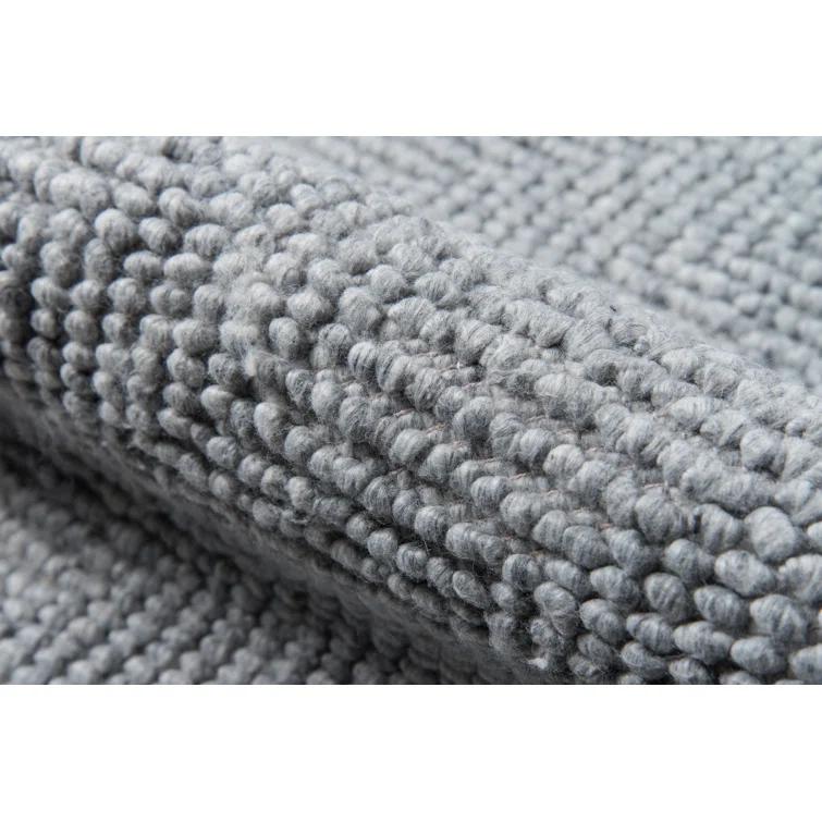 8'9"x11'9" Solid Woven Area Rug Gray - Erin Gates By Momeni: Modern Handmade Low Pile Indoor Rectangle Rug