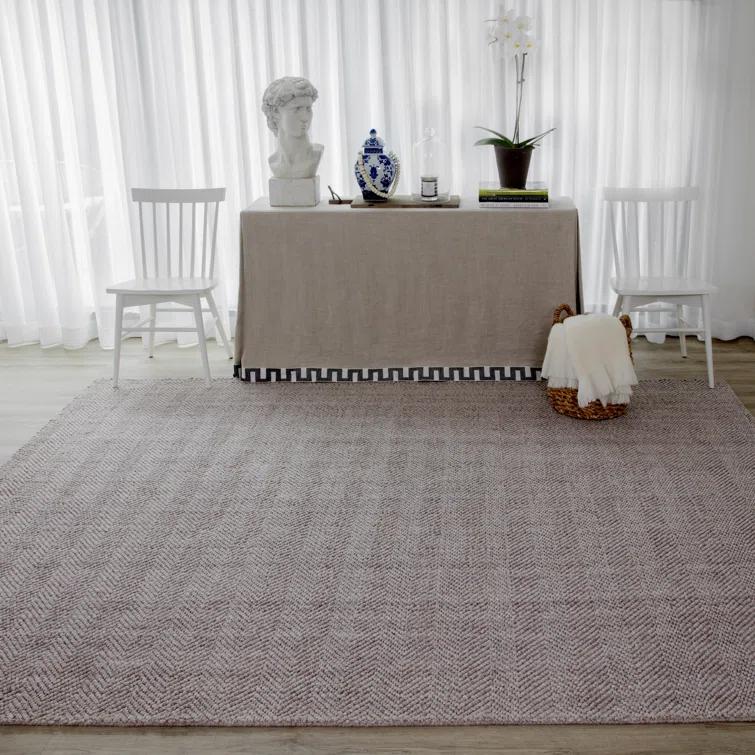 5'x8' Solid Woven Area Rug Brown - Erin Gates By Momeni: Modern Handmade Low Pile Indoor Rectangle Rug