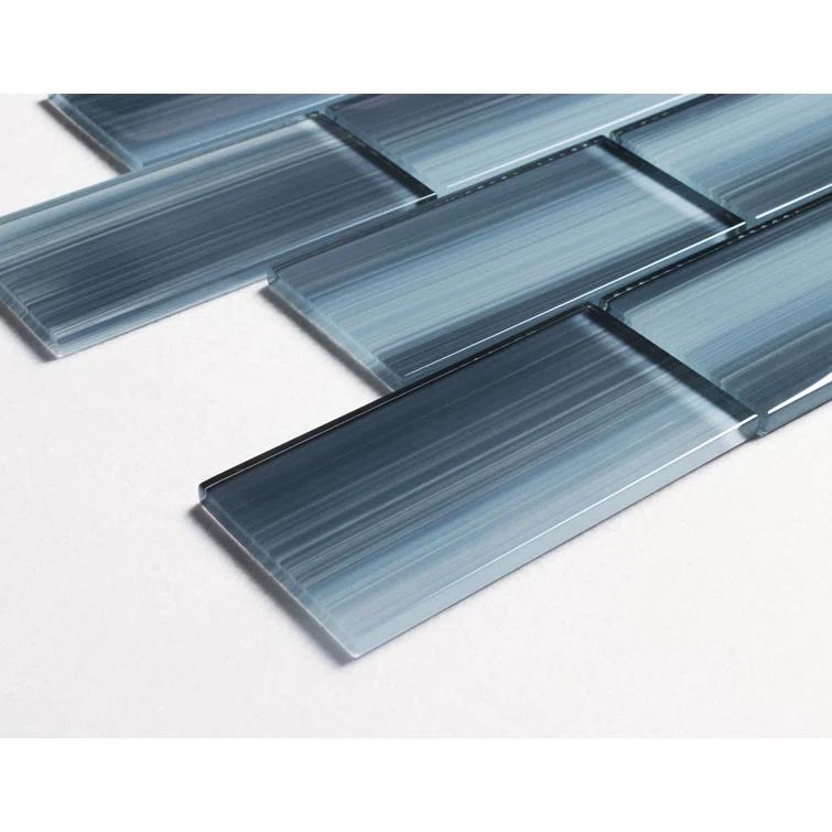 Premium Hand Painted 3" x 6" Straight Edge Glass Mosaic Subway Tile