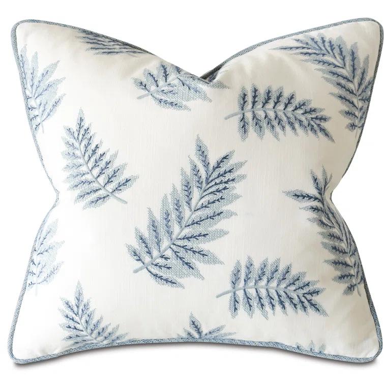 Monogram Embroidered Feather Throw Pillow
