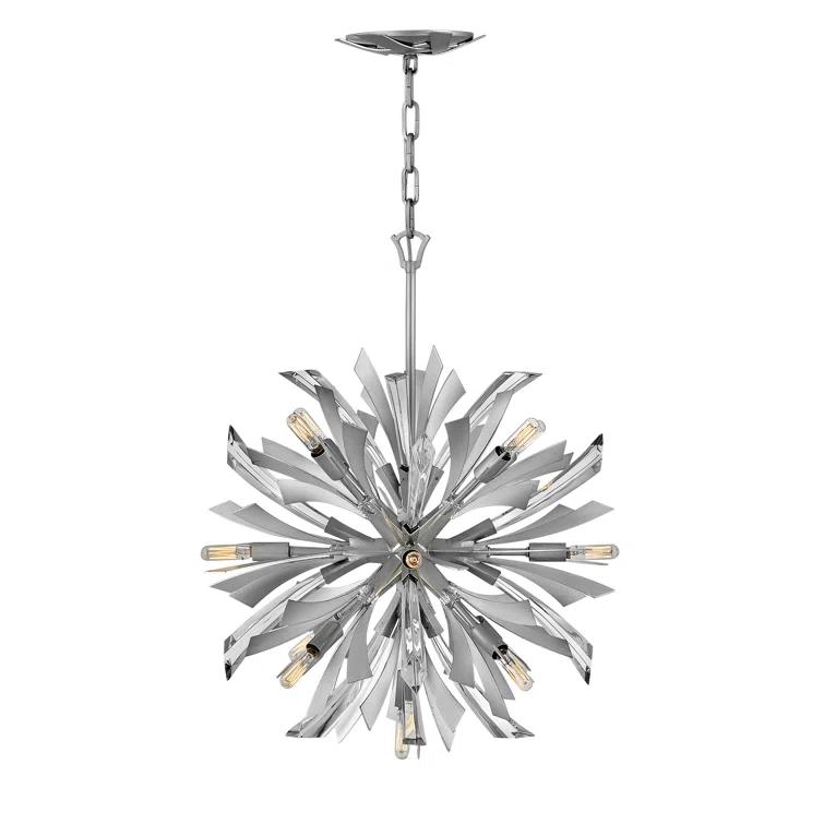 Fredrick Ramond Vida 22" Thirteen-Light Modern Orb Hanging Chandelier w/ Crystal Accents