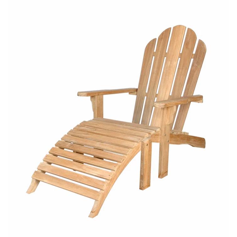 Teak Adirondack Chair with Ottoman