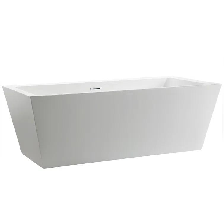 Elena 59" x 30" Freestanding Soaking Acrylic Bathtub