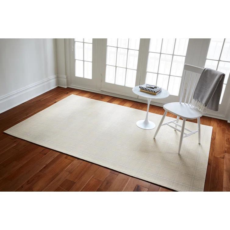 Dover Flatweave Wool Beige Area Rug