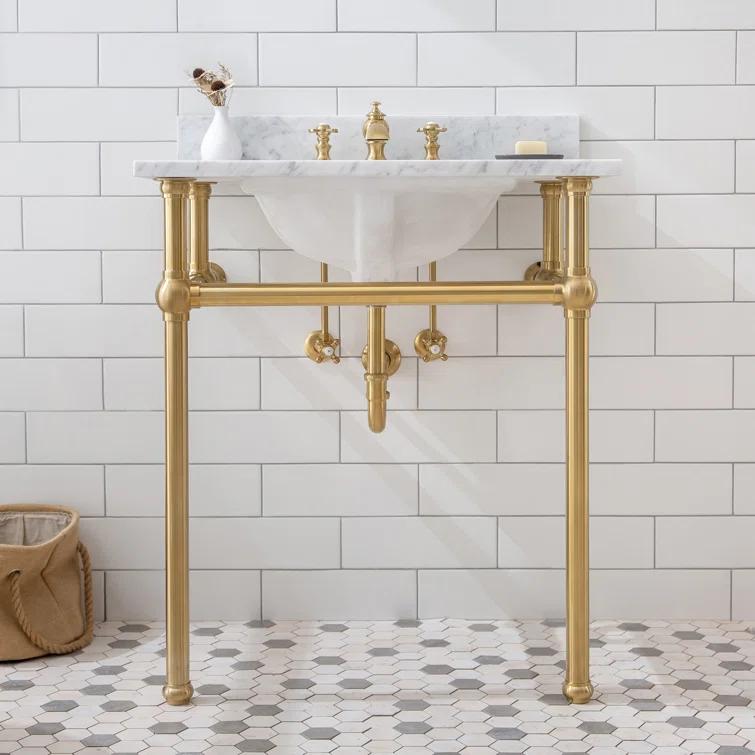 Copeland 30'' Single Bathroom Vanity with Carrara Marble Top with Mirror