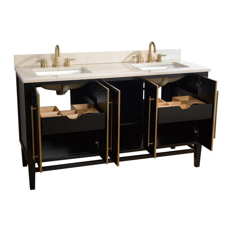 Avanity Mason-Vs61-G-C Mason 61" Free Standing Double Basin Vanity Set - Black