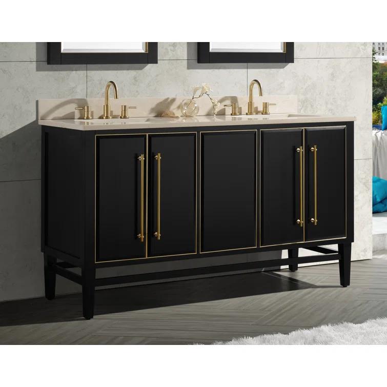 Avanity Mason-Vs61-G-C Mason 61" Free Standing Double Basin Vanity Set - Black