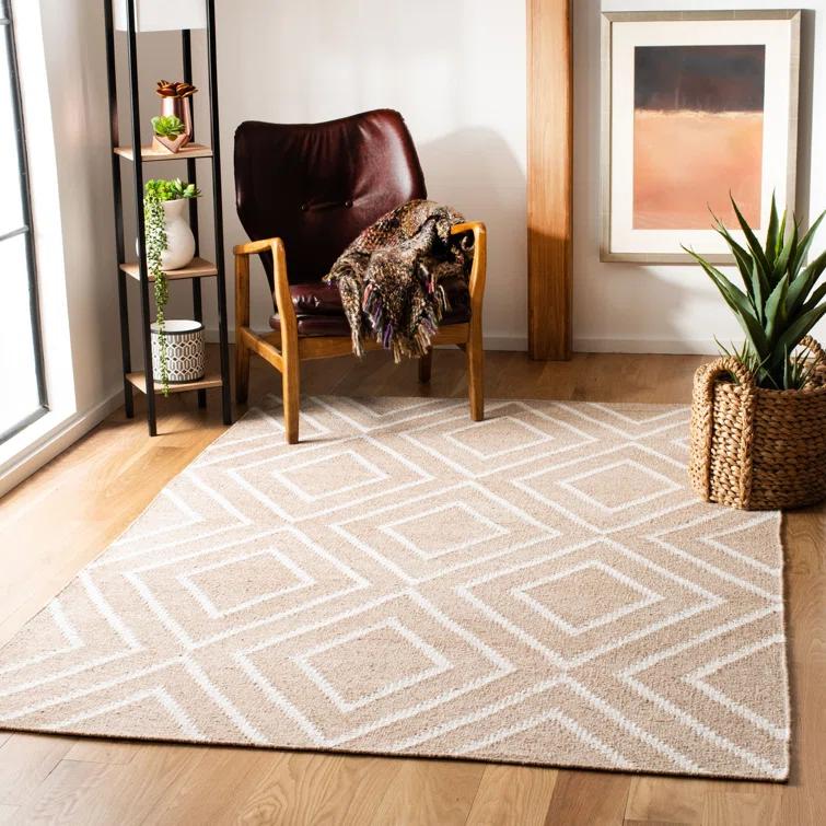 Whittlesey Hand Woven 80% Viscose, 20% Wool Geometric Rug