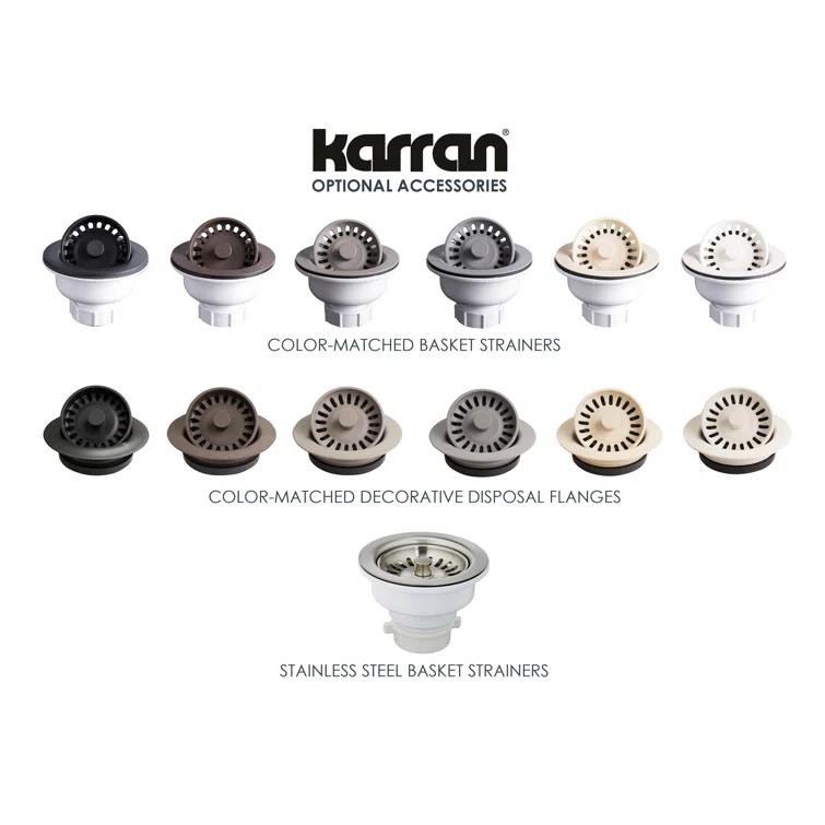 Karran Farmhouse/Apron-Front Quartz Composite 34'' X 21-1/4'' Single Bowl Kitchen Sink