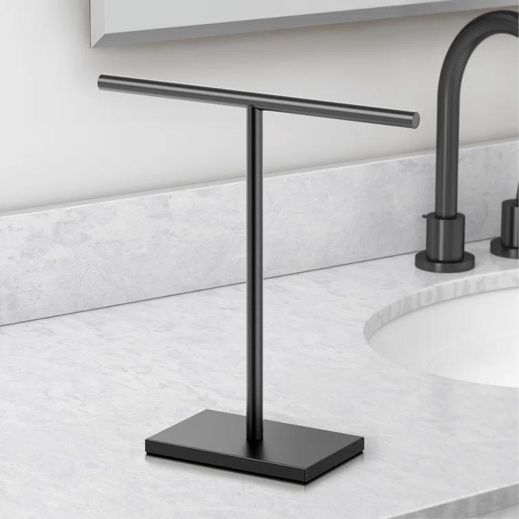 Freestanding Countertop Hand Towel Holder | 11.13"H x 10.50"W Weighted Base Towel Rack Stand