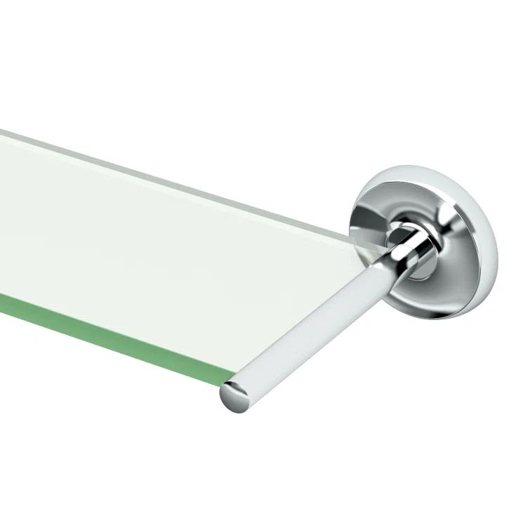 Designer II Wall Mounted 22.50"L Tempered Glass Shelf |Floating Glass Shelf