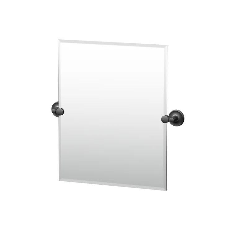 Designer II Frameless Rectangle Bathroom Vanity Mirror | Pivoting (Tilts) and Beveled Mirror