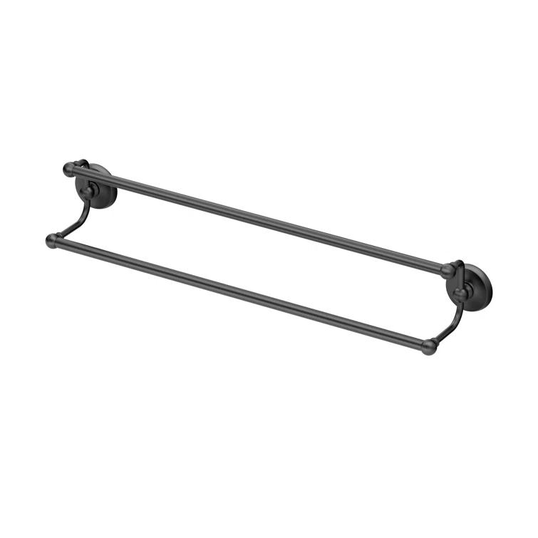 Designer II 24" Wall Mounted Double Towel Bar, 2 Bar Towel Rack