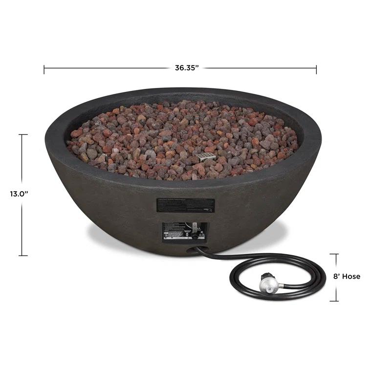 Fernanda Fire Bowl - Shale / Round