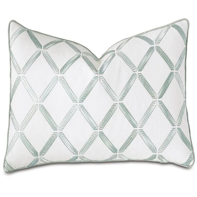 Brentwood Embroidered Cotton Blend Throw Pillow