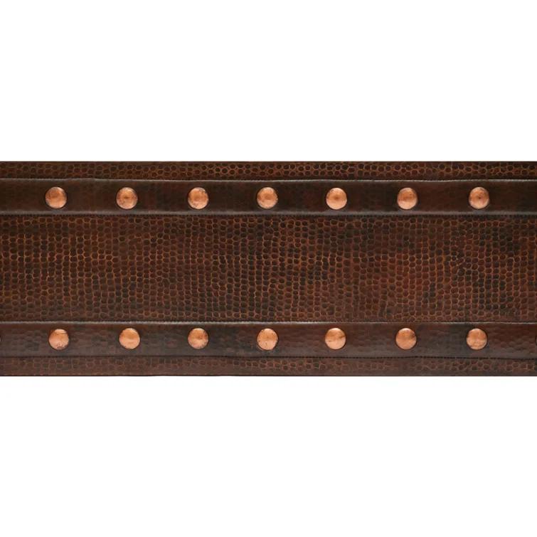 33" Hammered Copper Kitchen Apron 50/50 Double Basin Sink w/ Barrel Strap Design with Matching Drains, and Accessories