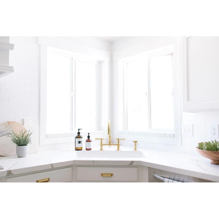 Newport Brass Chesterfield Bridge Kitchen Faucet with Side Spray 9458/03N