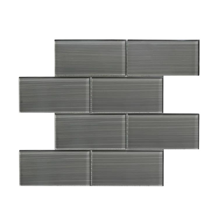 Premium Hand Painted 3" x 6" Straight Edge Glass Mosaic Subway Tile