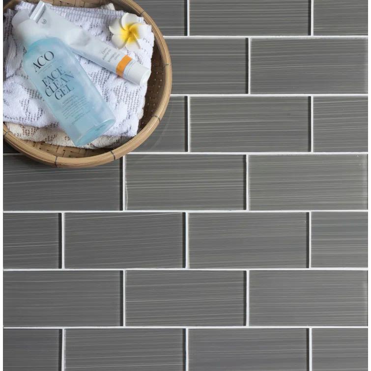 Premium Hand Painted 3" x 6" Straight Edge Glass Mosaic Subway Tile