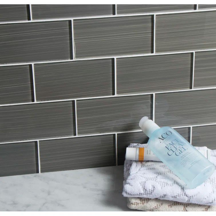 Premium Hand Painted 3" x 6" Straight Edge Glass Mosaic Subway Tile