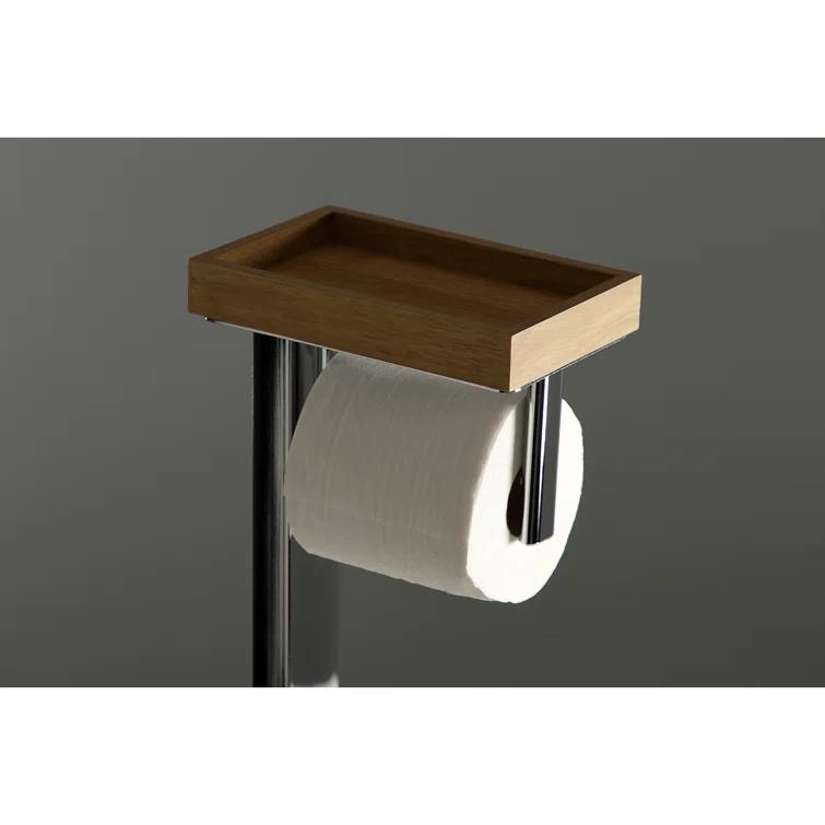 Kingston Brass Edenscape Freestanding Toilet Paper Holder with Storage Shelf