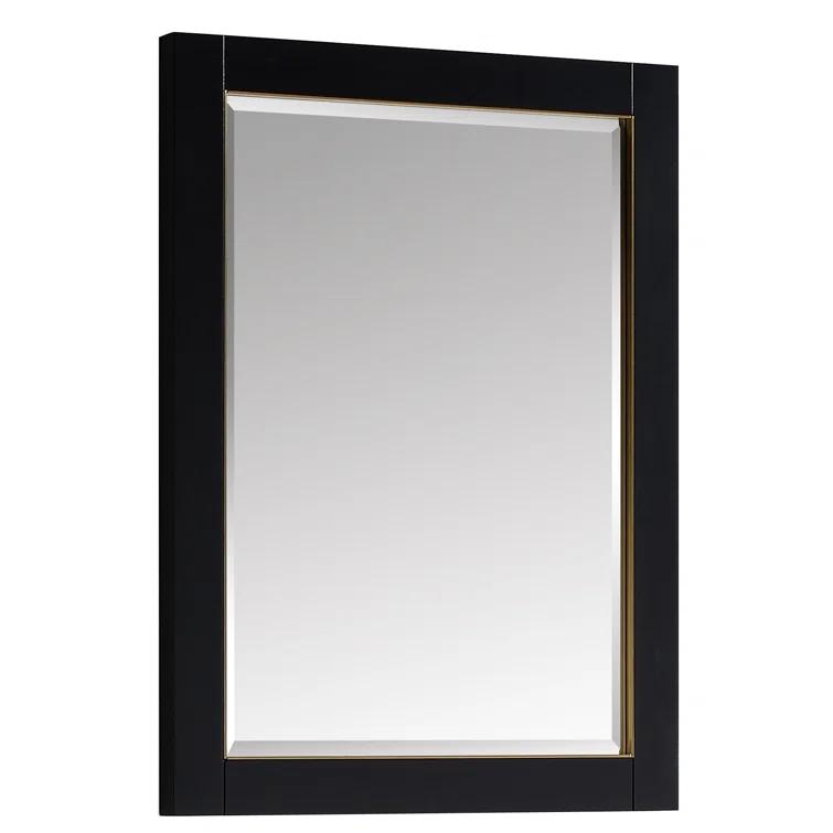 AVANITY  Mason 24 in. Wall Mounted Mirror with Matte Gold Trim - 24"W x 32"H Black Black