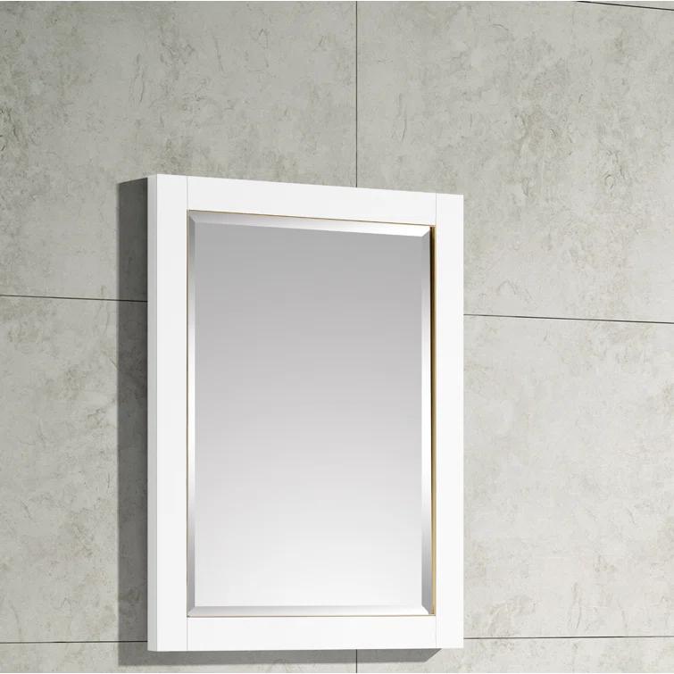 AVANITY  Mason 24 in. Wall Mounted Mirror with Matte Gold Trim - 24"W x 32"H White White