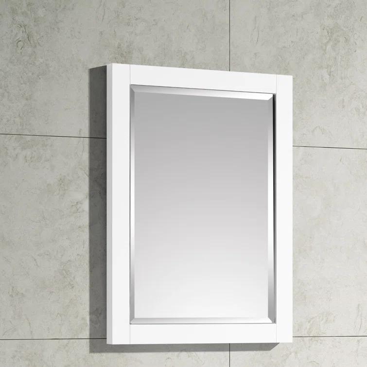 AVANITY  Mason 24 in. Wall Mounted Mirror with Brushed Silver Trim - 24"W x 32"H White White