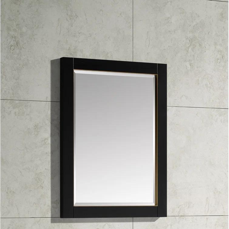AVANITY  Mason 24 in. Wall Mounted Mirror with Matte Gold Trim - 24"W x 32"H Black Black
