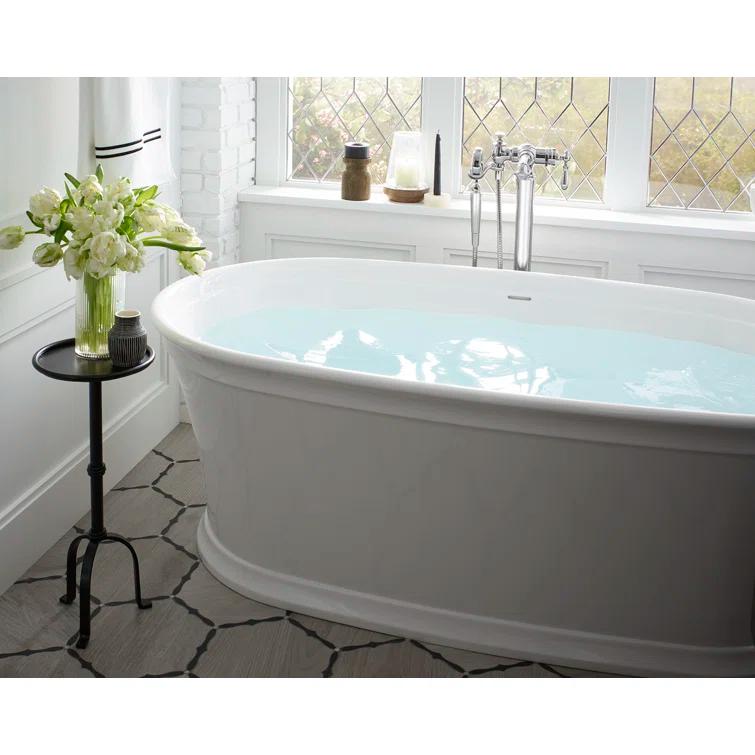 Memoirs® 60" x 34" Freestanding Soaking Bathtub with Slotted Overflow and Center Toe-Tap Drain
