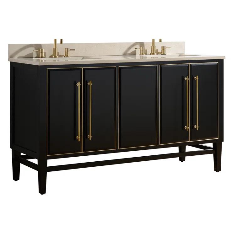 Avanity Mason-Vs61-G-C Mason 61" Free Standing Double Basin Vanity Set - Black