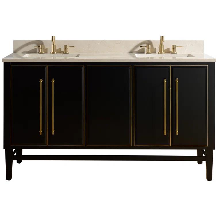 Avanity Mason-Vs61-G-C Mason 61" Free Standing Double Basin Vanity Set - Black