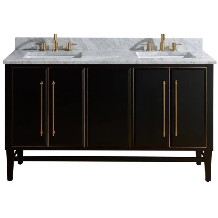 Avanity Mason-Vs61-G-C Mason 61" Free Standing Double Basin Vanity Set - Black