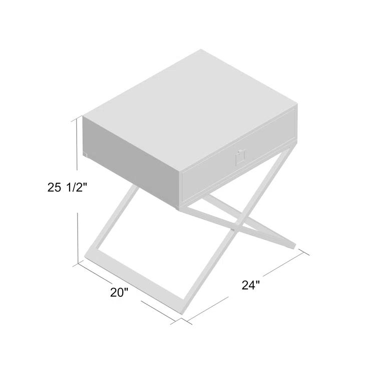 Zarina Modern Cross Leg End Table - Black - Safavieh.