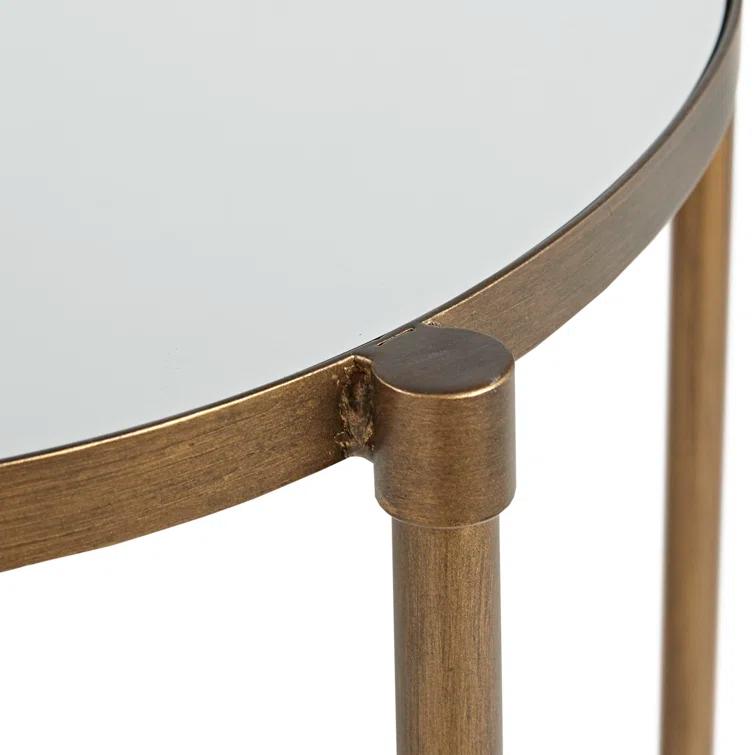 Martha Stewart Martha Stewart Lia Mirrored Top Oval Accent Table