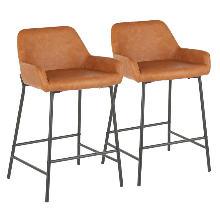 Steelside™ Greely Upholstered Counter Stool with Metal Frame (Set of 2)