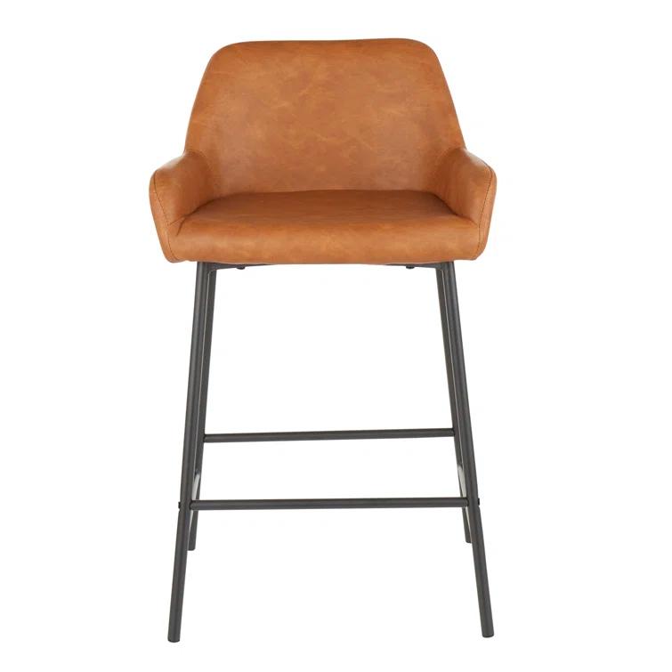 Steelside™ Greely Upholstered Counter Stool with Metal Frame (Set of 2)